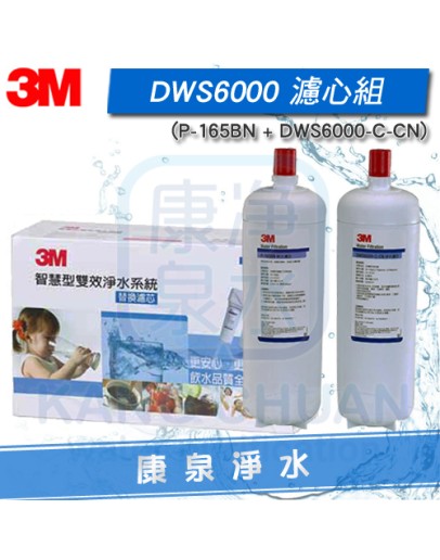 3M DWS6000-ST 智慧型雙效淨水系統替換濾心組(除菌濾心 + 軟水濾心)