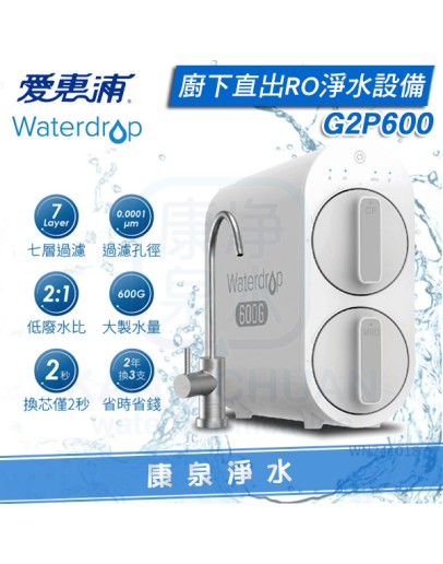 EVERPURE 愛惠浦 Waterdrop G2P600 廚下型無桶直出RO淨水系統