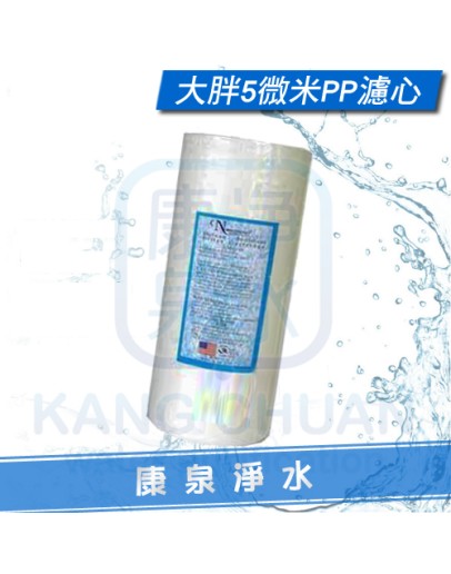 台灣製造 10英吋大胖 5微米 5Micron PP棉質濾心/PP濾心