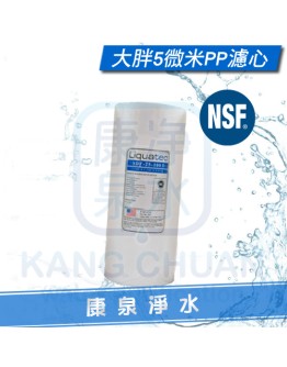 美國 Liquatec 10英吋大胖 5微米 5Micron PP棉質濾心/PP濾心《NSF認證》